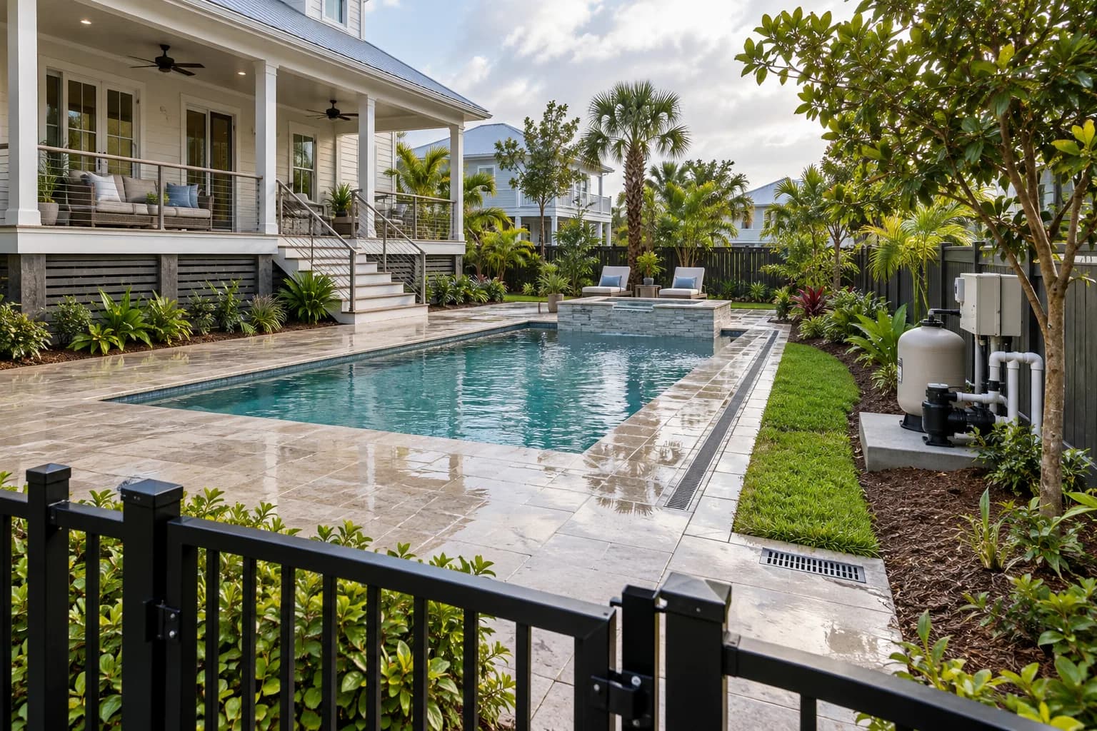 AI-generated Southeastern mixed-climate residential pool planning inspiration for Nevada, TX